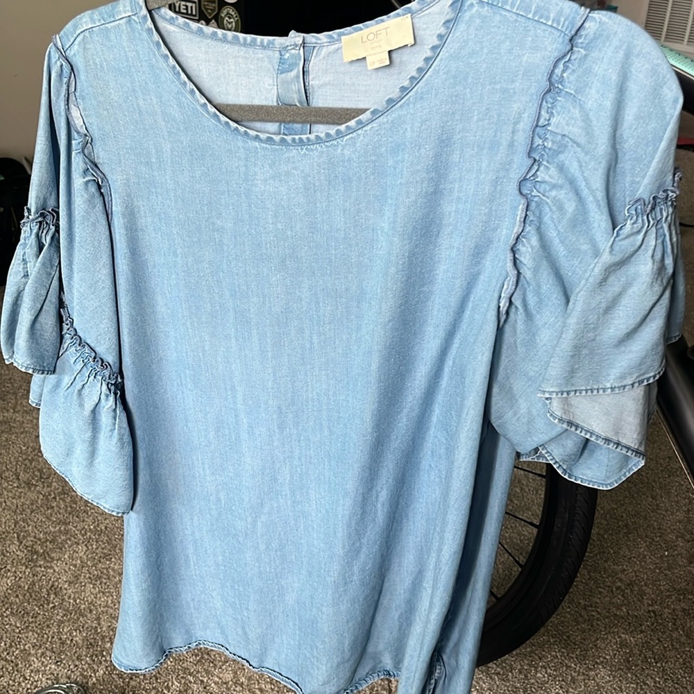 LOFT bell sleeve short sleeve shirt